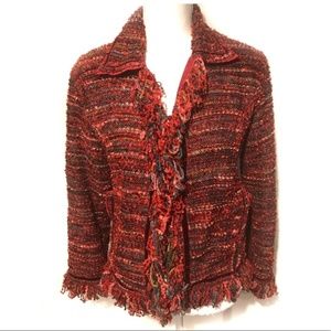 Yak Magik yarn fringe blazer jacket